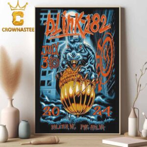 Blink-182 At PNC Arena In Raleigh North Carolina One More Time Tour 2024 On July 30th Home Decor Poster Canvas