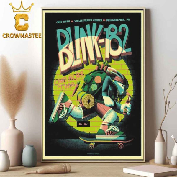 Blink-182 One More Time Tour 2024 At Wells Fargo Center In Philadelphia PA On July 26th Home Decor Poster Canvas