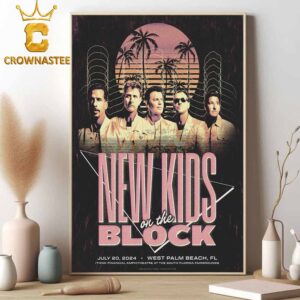 New Kids On The Block iThink Financial Amphitheatre Show 2024 At West Palm Beach FL On July 20th Limited Edition Home Decor Poster Canvas