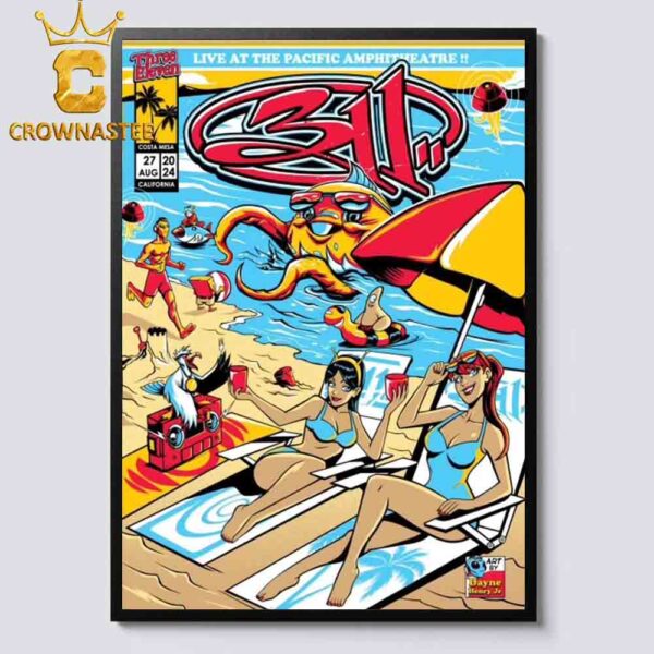 311 At The Pacific Amphitheatre In Costa Mesa California On August 27th Home Decor Poster Canvas