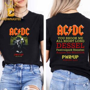 ACDC Dessel Belgium PWR UP Tour Europe 2024 On August 9th Two Sided T-Shirt