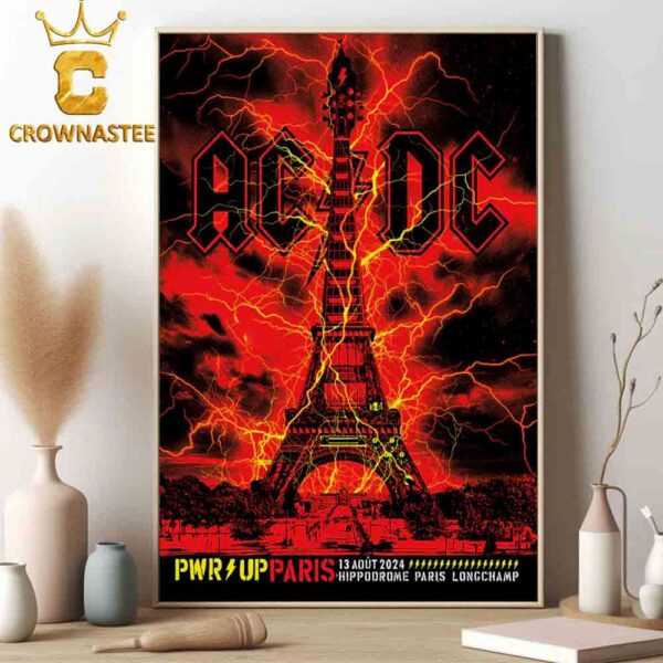 ACDC Paris France PWRD UP Tour Europe 2024 On August 13th Home Decor Poster Canvas