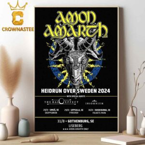 Amon Amarth The Heidrun Over Sweden 2024 Tour Umea Uppsala Huskvarna Gothenburg Home Decor Poster Canvas