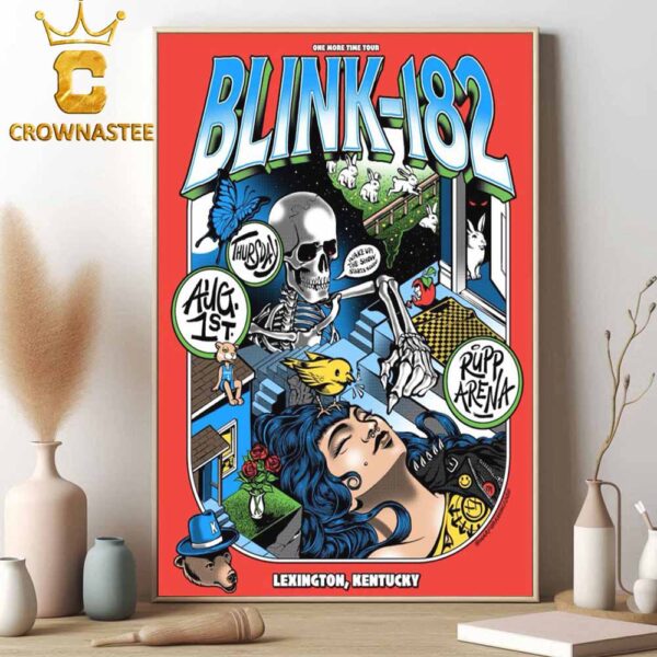 Blink-182 At Rupp Arena Lexington KY One More Time Tour On August 1st 2024 Home Decor Poster Canvas