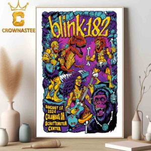 Blink-182 At Schottenstein Center Columbus OH 2024 One More Time Tour On August 13th Home Decor Poster Canvas