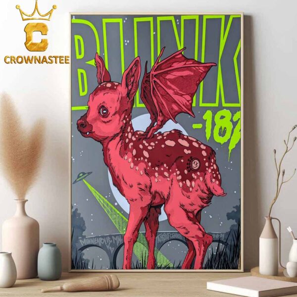 Blink-182 At Target Center Minneapolis MN 2024 One More Time Tour On August 6th Home Decor Poster Canvas