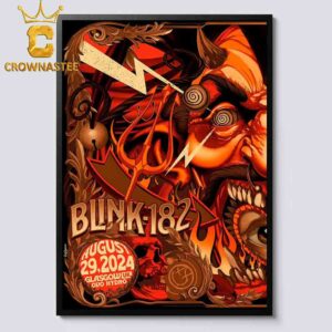 Blink-182 Glasgow At Ovo Hydro 2024 On August 29th One More Time Tour Home Decor Poster Canvas