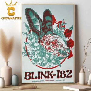 Blink-182 Milwaukee Wisconsin At Fiserv Forum 2024 One More Time Tour On August 7th Home Decor Poster Canvas