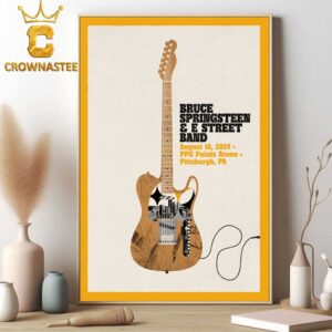 Bruce Springsteen And E Street Band Pittsburgh 18th August World Tour 2024 Home Decor Poster Canvas