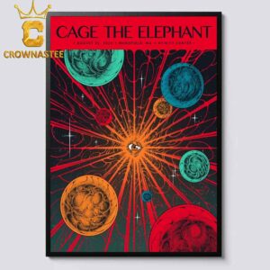 Cage The Elephant In Mansfield Massachusetts 2024 At Xfinity Center On August 22 Home Decor Poster Canvas