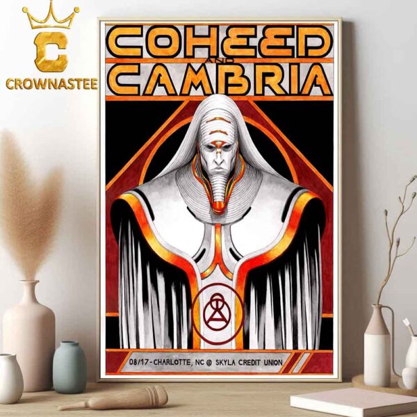 Coheed And Cambria At Charlotte North Carolina 2024 At Skyla Credit Union On August 17th Home Decor Poster Canvas