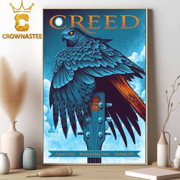 Creed At Riverband Music Center Cincinnati 2024 Ohio On August 2 Home Decor Poster Canvas