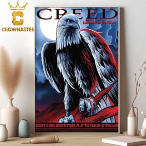 Creed The Pavilion At Star Lake In Burgettstown PA Summer Of 99 Tour On August 3 2024 Home Decor Poster Canvas