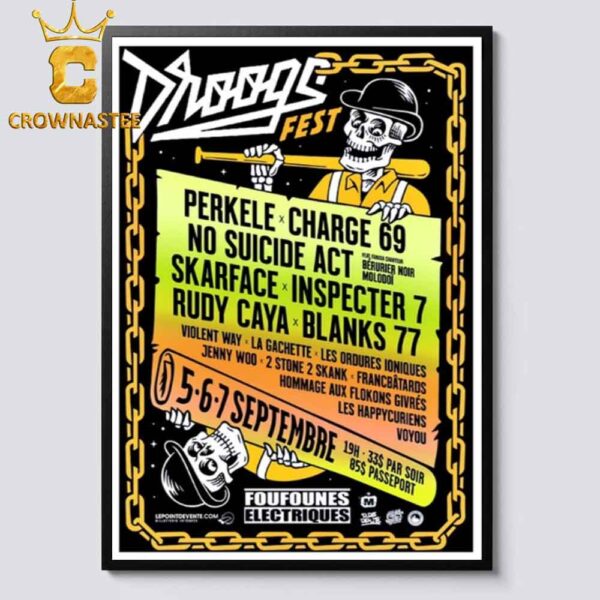 Droogs Fest In Montreal Quebec 2024 From September 5th To 7th Home Decor Poster Canvas