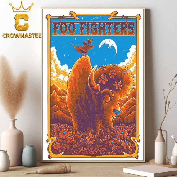 Foo Fighters At Mile High Denver Colorado Empower Field 2024 Everything Or Nothing At All Tour On August 3 Home Decor Poster Canvas