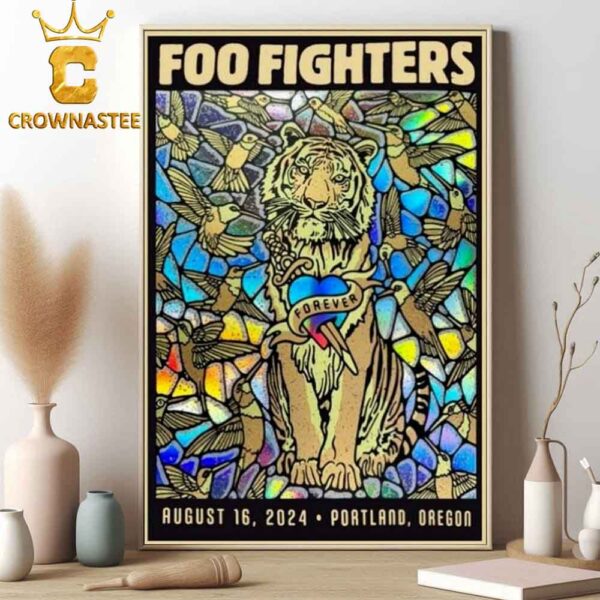 Foo Fighters At Providence Park In Portland Oregon 2024 Everything Or Nothing At All Tour On August 16th Holographic Home Decor Poster Canvas