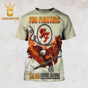 Foo Fighters At Toyota Pavilion Concord California 2024 Everything Or Nothing At All Tour On August 13th All Over Print Shirt