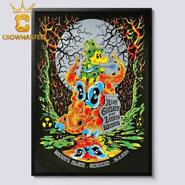 King Gizzard And The Lizard Wizard At Browns Island Richmond 2024 On August 28th Home Decor Poster Canvas