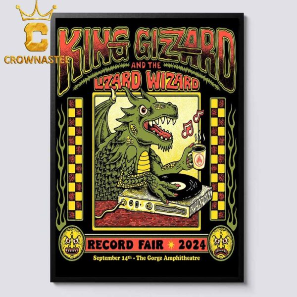 King Gizzard And The Lizard Wizard Record Fair 2024 Grant County Washington At The Gorge Amphitheatre On September 14th Home Decor Poster Canvas