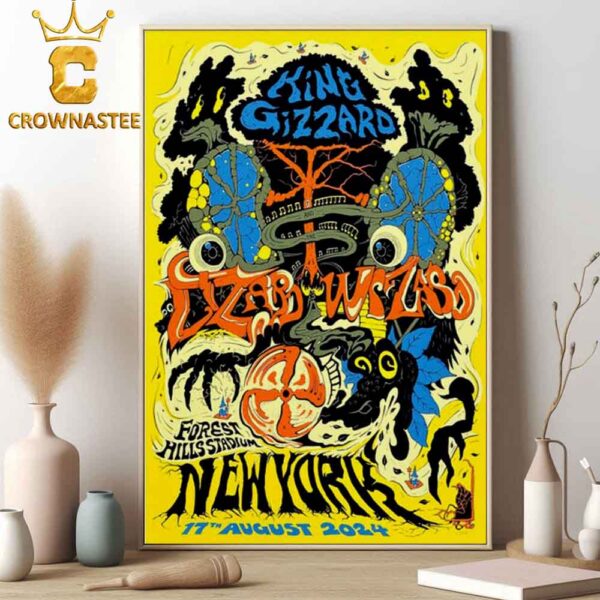 King Gizzard And The Lizard Wizard In New York 2024 At Forest Mills Stadium On August 2024 Home Decor Poster Canvas