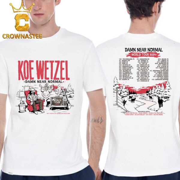 Koe Wetzel Damn Near Normal World Tour 2024 Two Sided T-Shirt