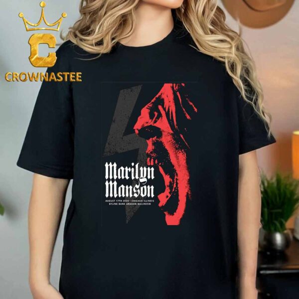 Marilyn Manson In Chicago Illinois 2024 At Byline Bank Aragon Ballroom On August 17th Classic T-Shirt