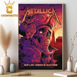 Metallica At Gillette Stadium Foxborough MA 2024 M72 World Tour On August 2nd Home Decor Poster Canvas