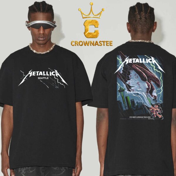 Metallica At Lumen Field Seattle Washington 2024 On August 30 And 31 M72 World Tour North America Two Sided T-Shirt