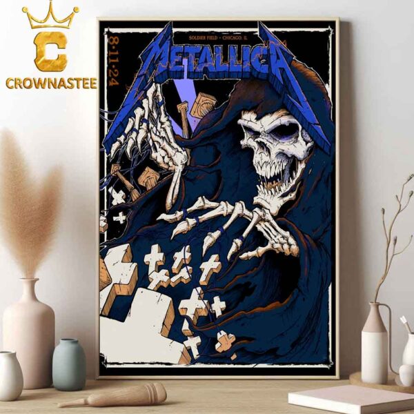 Metallica At Soldier Field Chicago Illinios 2024 Day 2 M72 World Tour On August 11th Home Decor Poster Canvas