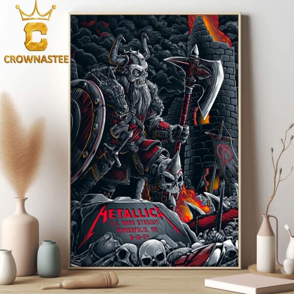 Metallica At US Bank Stadium Minneapolis MN Day 1 2024 M72 World Tour North America On August 16th Home Decor Poster Canvas