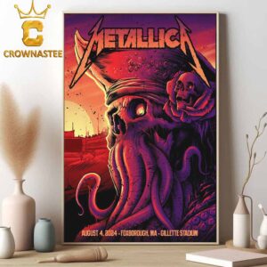 Metallica Foxborough MA Day 2 At Gillette Stadium 2024 M72 World Tour On August 4th Home Decor Poster Canvas