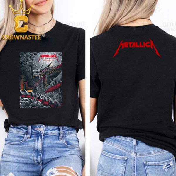 Metallica In Minneapolis MN At US Bank Stadium Day 2 2024 M72 World Tour North America On August 16th Two Sided T-Shirt