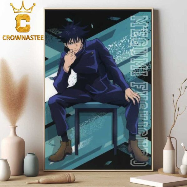 New Poster Jujutsu Kaisen JJK Sitting On Chair Series Fushiguro Megumi Home Decor Poster Canvas