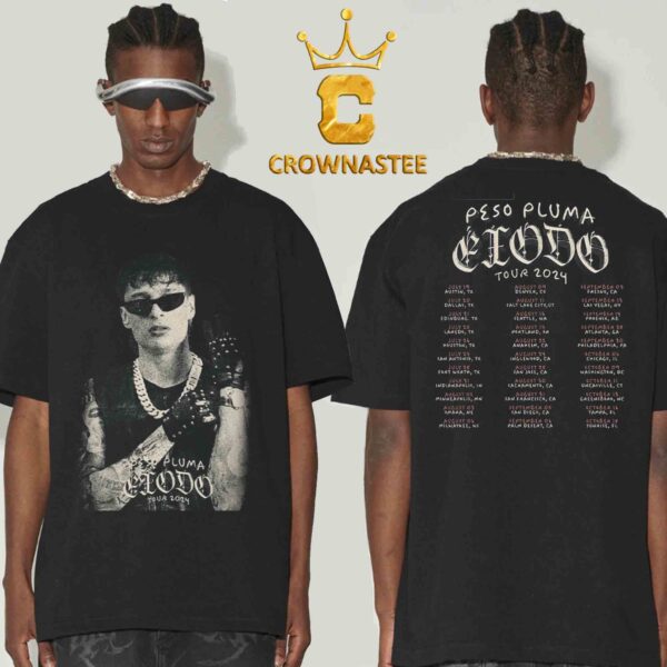 Official Peso Pluma Exodo Tour 2024 Schedule Tour Date Two Sided T-Shirt