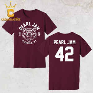 Pearl Jam In Missoula Montana At Washinton Grizzly Stadium 2024 On August 22 Bear Two Sided Tee Shirt