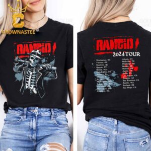 Rancid Bo Knows Skele Tim NA Tour 2024 Tour Date Schedule Two Sided T-Shirt