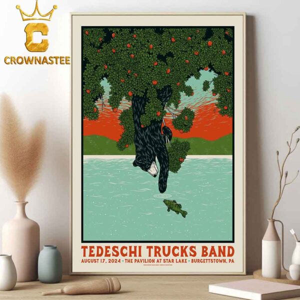 Tedeschi Trucks Band In Burgettstown PA 2024 Tour The Pavillion At Star Lake On August 17th Home Decor Poster Canvas