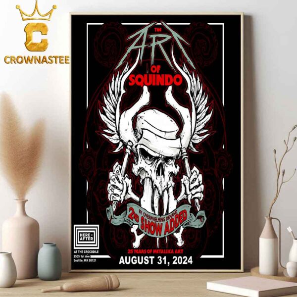 The Art Of Squindo x Metallica 25 Years Of Metallica Art 2024 Second Show Added Home Decor Poster Canvas