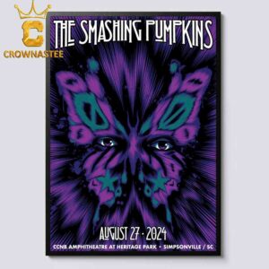 The Smashing Pumpkins In Simpsonville South Carolina 2024 CCNB Amphitheatre At Heritage Park On August 27th Home Decor Poster Canvas