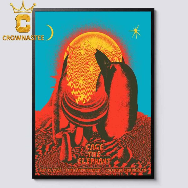 Cage The Elephant Colorado Springs CO 2024 Ford Amphitheater On September 19th Home Decor Poster Canvas