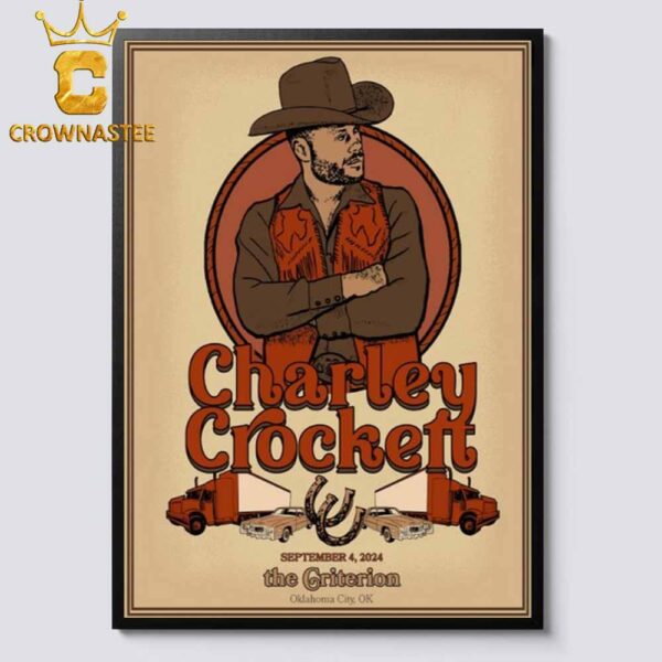 Charley Crockett The Criterion 2024 Tour Oklahoma City OK On September 4th Home Decor Poster Canvas