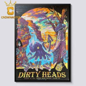 Dirty Heads Dallas Texas 2024 Toyota Music Factory On August 30th Home Decor Poster Canvas