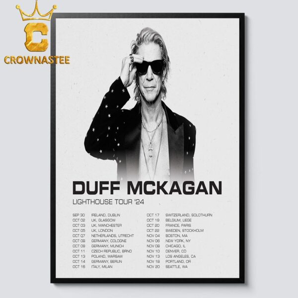 Duff McKagan Lighthouse Tour 2024 Dates Schedule Home Decor Poster Canvas