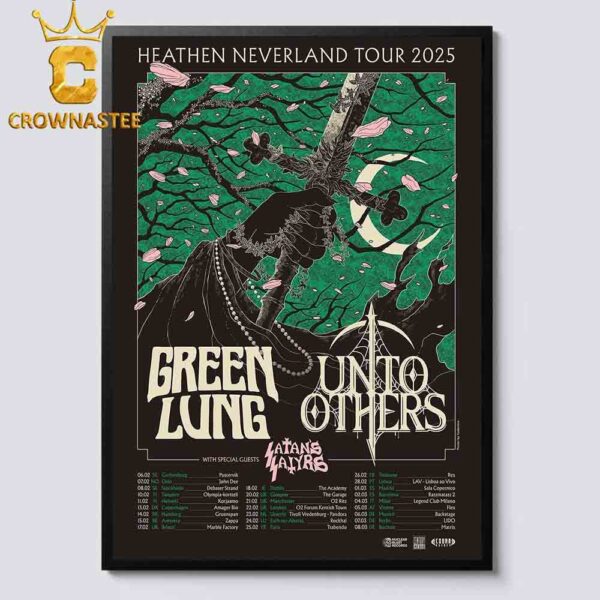 Green Lung And Unto Others With Satans Satyrs Heathen Neverland 2025 Tour Schedule Tour Date Home Decor Poster Canvas