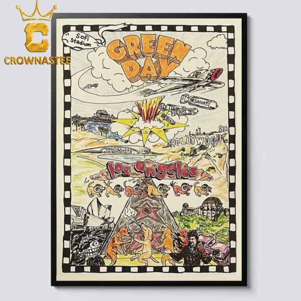 Green Day Los Angeles 2024 Sofi Stadium On September 14th The Saviors Tour Home Decor Poster Canvas