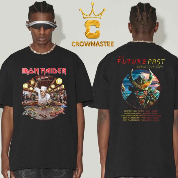 Iron Maiden Japan 2024 The Future Past World Tour Dates Two Sided T-Shirt