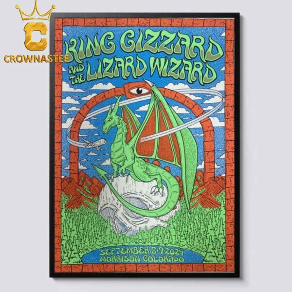 King Gizzard And The Lizard Wizard In Morrison Colorado 2024 On September 8 9 Home Decor Poster Canvas