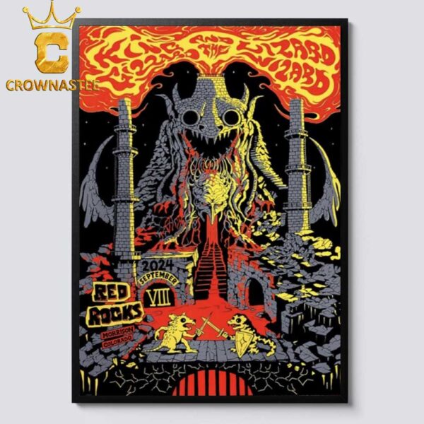 King Gizzard And The Lizard Wizard Morrison Colorado 2024 Red Rocks Amphitheatre On September 8th Home Decor Poster Canvas