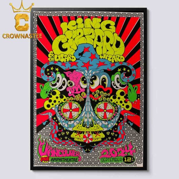 King Gizzard And The Lizard Wizard PNE Amphitheatre In Vancouver 2024 On September 12th Home Decor Poster Canvas