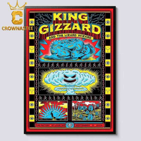 King Gizzard And The Lizard Wizard The Factory St Louis MO 2024 On September 5th Home Decor Poster Canvas